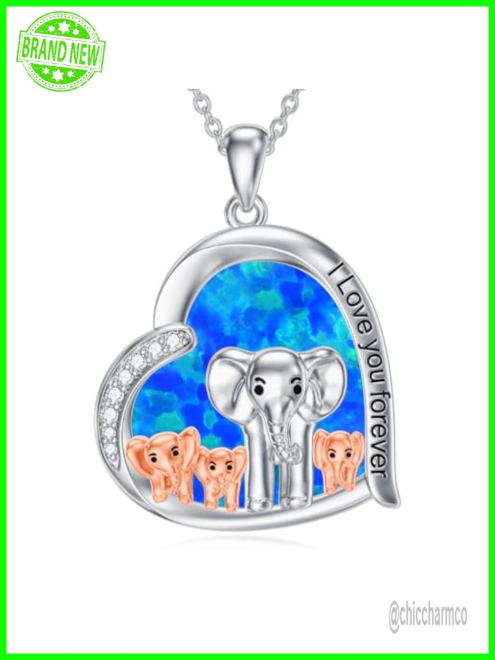 925 Sterling Silver Mom Elephant Pendant Necklace 18 in Mother's Gift